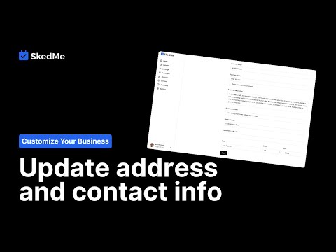 6.2 Update business address and contact info