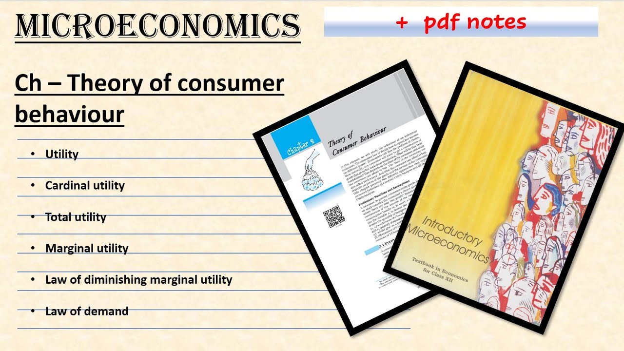 Theory of consumer behaviour microeconomics||microeconomics ch 2 theory of consumer behaviour