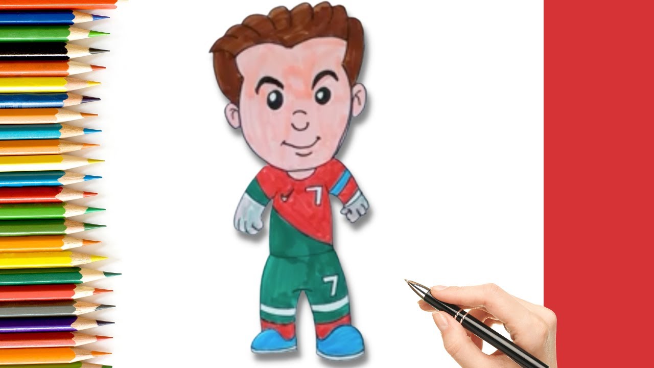 How To Draw Cristiano Ronaldo | World Cup 2022 | Tutorial for KIDS