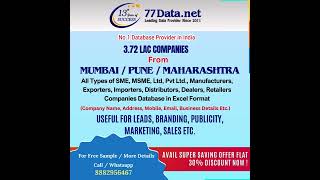 3.72 Lac Companies/Industries in Mumbai/Maharashtra Database🌐