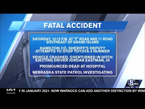 Police pursuit ends in fatal car accident near Grand Island
