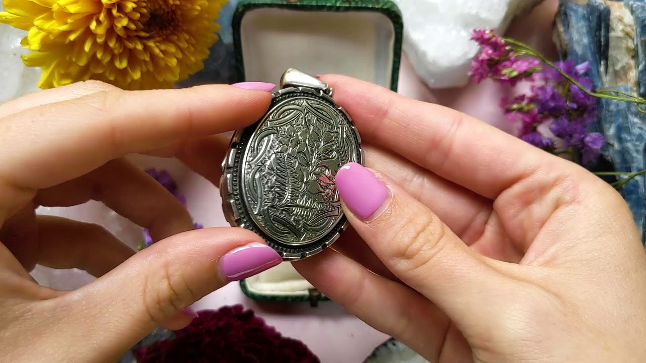 Large Silver Victorian Aesthetic Oval Locket #3921