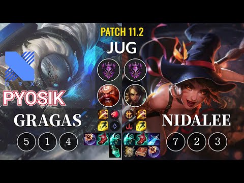 DRX Pyosik Gragas vs Nidalee Jungle - KR Patch 11.2