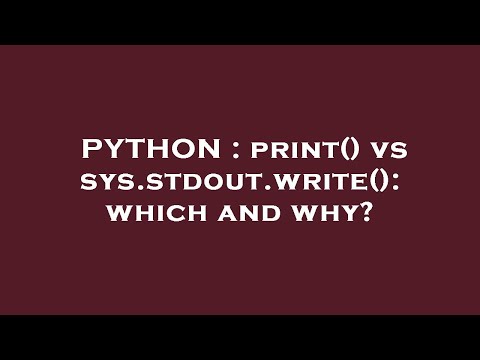 Python Print Vs Sys Stdout Write Which And Why