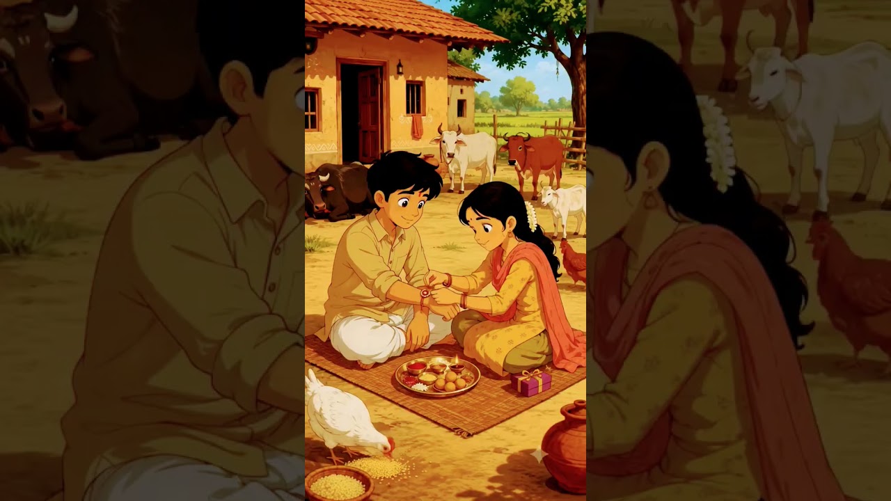 बहन ने बांधी राखी… फिर गाय ने जो किया 😂😱 | Raksha Bandhan Funny Story #shorts