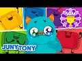 🌈 Color Monster | Color Songs ❤️💛💚💙💜 | Five Little Marshmallows | JunyTony
