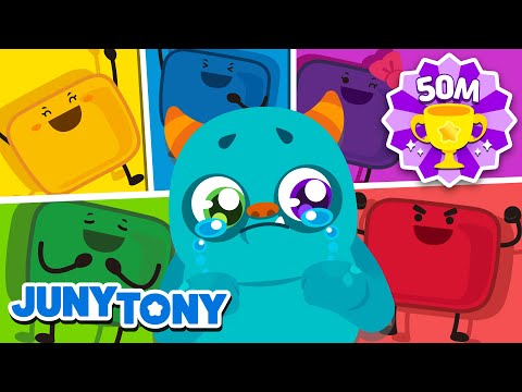 🌈 Color Monster | Color Songs ❤️💛💚💙💜 | Five Little Marshmallows | JunyTony