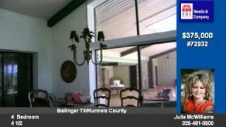 preview picture of video '100 Largent Ave Ballinger TX'