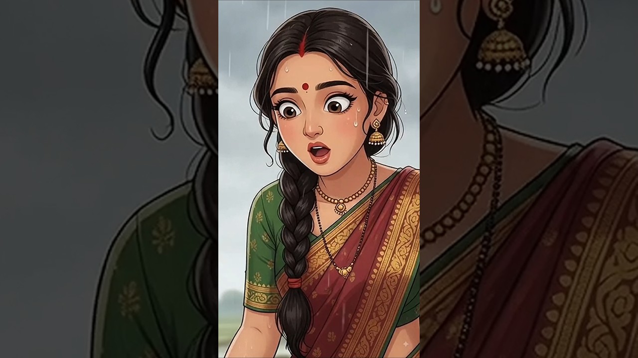 उसे बारिश में बहुत बड़े prawns मिले! 😱🦐 फिर उसकी जेठानी ने उन्हें पकाया!❤️ #shorts #ghibli #viral