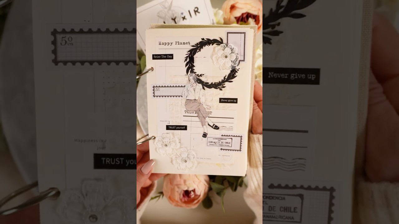 ASMR Creative Journal | Black And White Theme | LBLYXIR  #journaling #scrapbooking #diycraft #fyp