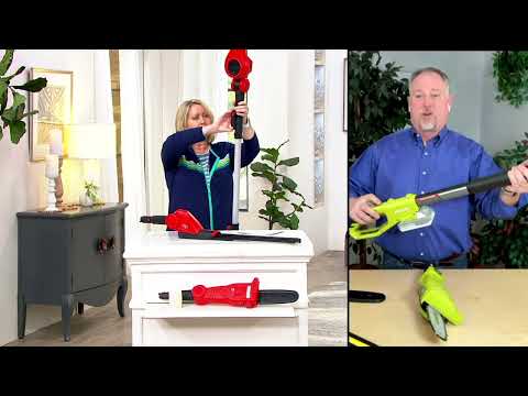 Sun Joe 24V 3-in-1 Cordless Blower Pole Saw and Hedge Trimmer on QVC