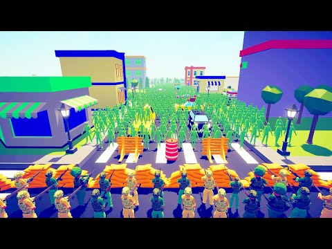 Zombies invaded Village And Modern Army Defense Mission - Totally Accurate Battle Simulator TABS