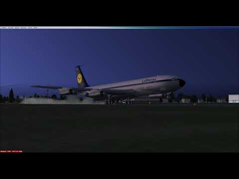 Lufthansa 707 landing at Heathrow (FSX)