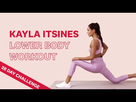 Kayla Itsines Lower Body Bodyweight & Legs Workout | 28 Day Challenge thumnail