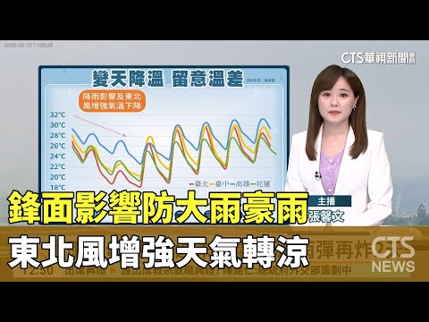 鋒面影響防大雨豪雨　東北風增強天氣轉涼