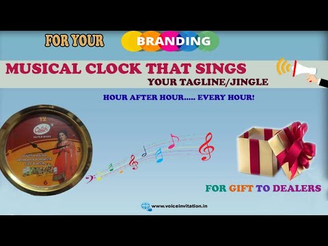 Promotional catch masale hourly jingle wall clock for corpor...