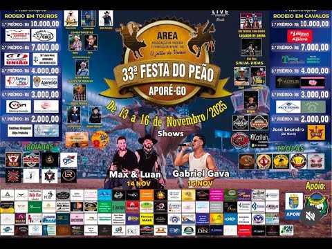 33. FESTA DO PEÃO APORÉ G0. 2025 SÁBADO
