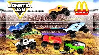 2019 McDONALD'S MONSTER JAM TRUCKS HAPPY MEAL TOYS FULL SET 6 KIDS DISPLAY SPIDER-MAN RALPH 2 2018