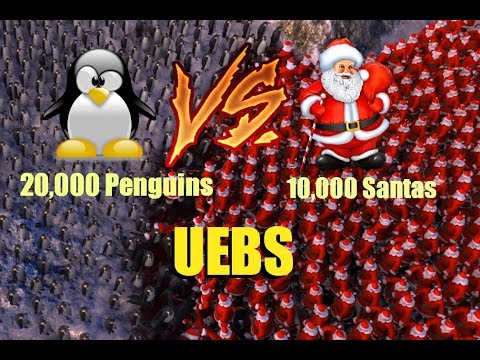 20,000 Penguins Vs. 10,000 Santa | Ultimate Epic Battle Simulator.