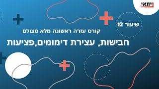 שיעור 12 - עצירת דימומים, טיפול בפציעות - עזרה ראשונה