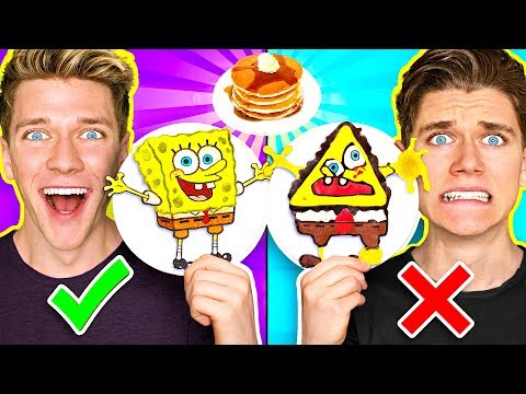 PANCAKE ART CHALLENGE 3!!! Learn How To Make Spongebob Star Wars Jedi & Wonder Woman DIY Pancake! Video