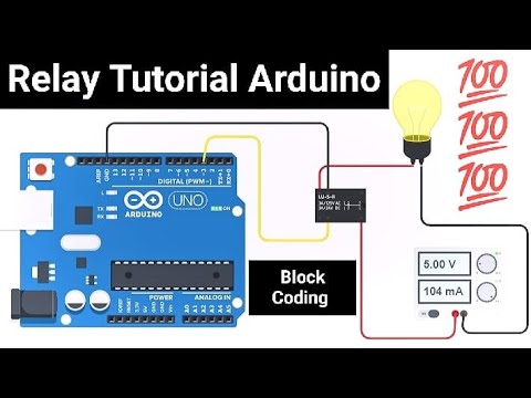 Relay arduino tutorial | Arduino rekay tinkercad | Relay tinkercad |  Block coding tinkercad