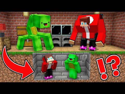 JJ and Mikey Hiding From GOLEM MUTANTS in Minecraft - Maizen Nico Cash Smirky Cloudy