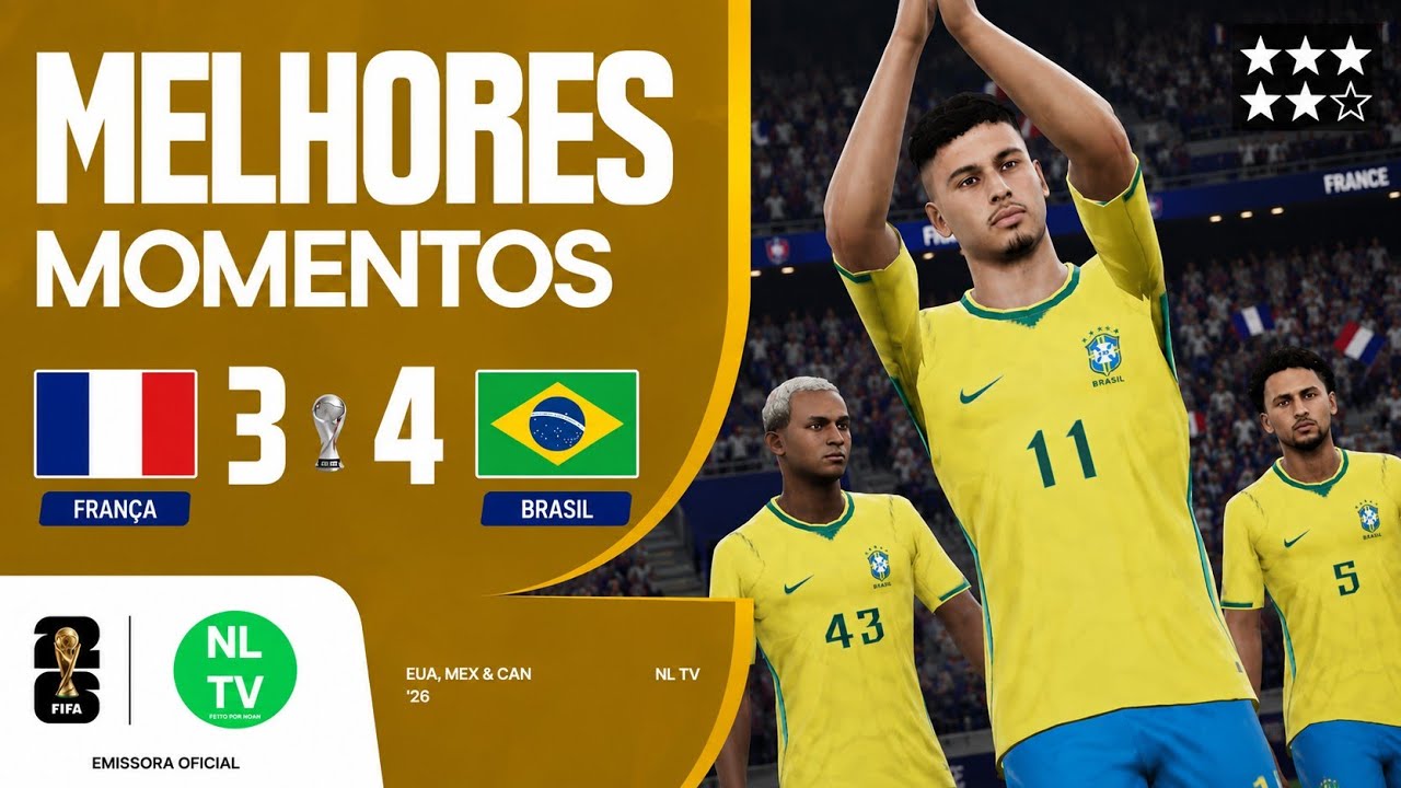 COPA DO MUNDO DE 26 | FRANÇA 3 X 4 BRASIL | MELHORES MOMENTOS FINAL | nl.tv