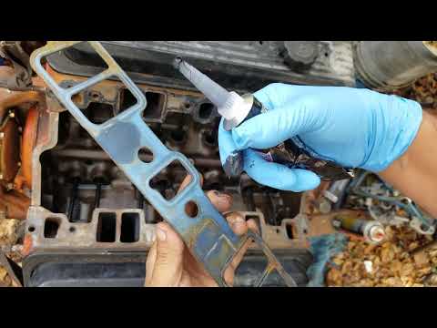 exhaust port, block off plate and Weiand Performance Intake for small block 350