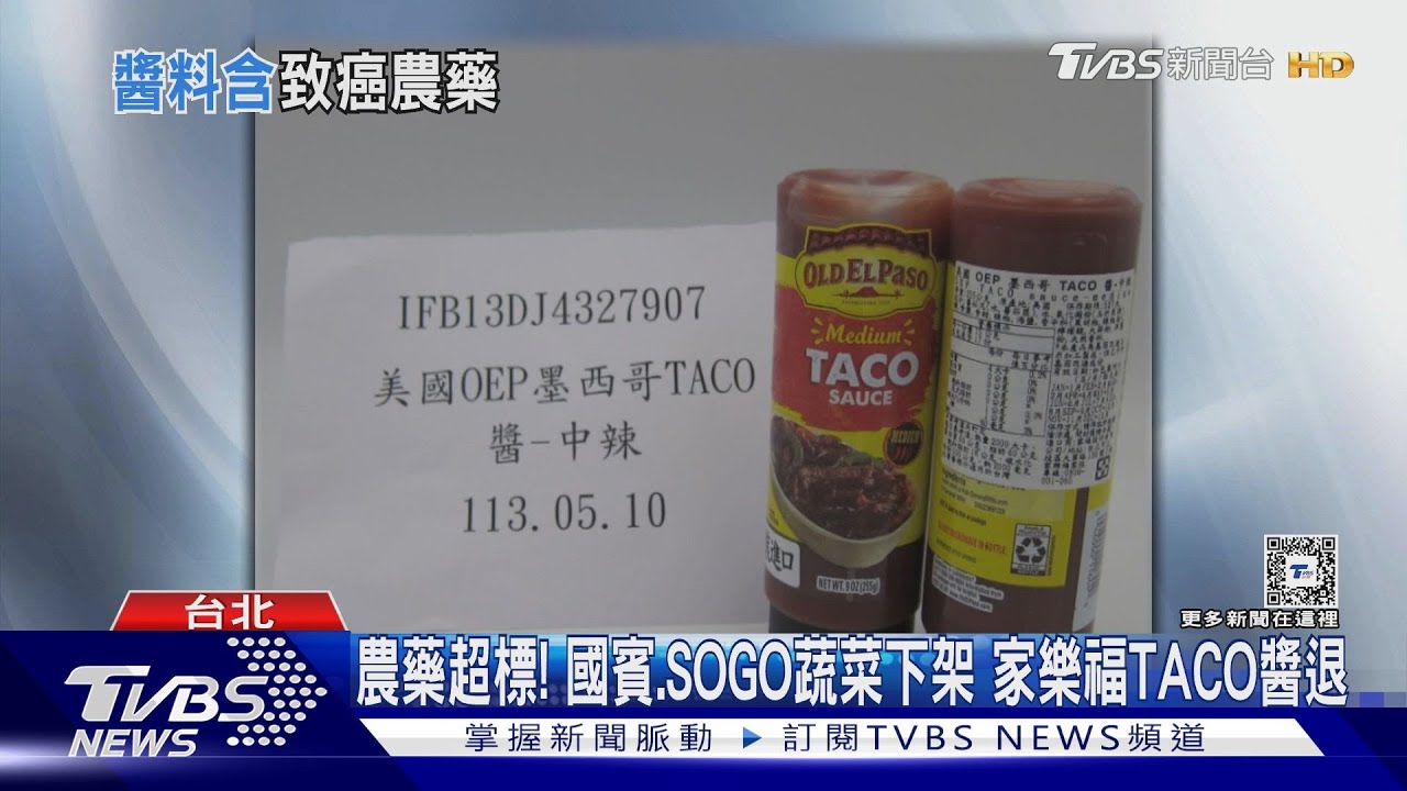 農藥超標! 國賓、SOGO蔬菜下架 家樂福TACO醬退
