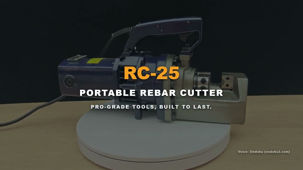 RC-25 electro-hydraulic rebar cutter cutting rebar video