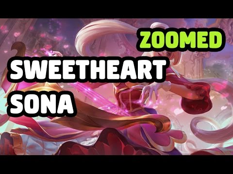 SWEETHEART SONA SKIN ZOOMED SPOTLIGHT - LEAGUE OF LEGENDS