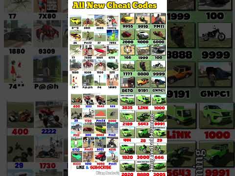 Indian Bikes Driving 3D || All NEW CHEATS CODES #shorts #short