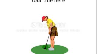 Animated Lady Golfer Powerpoint Template