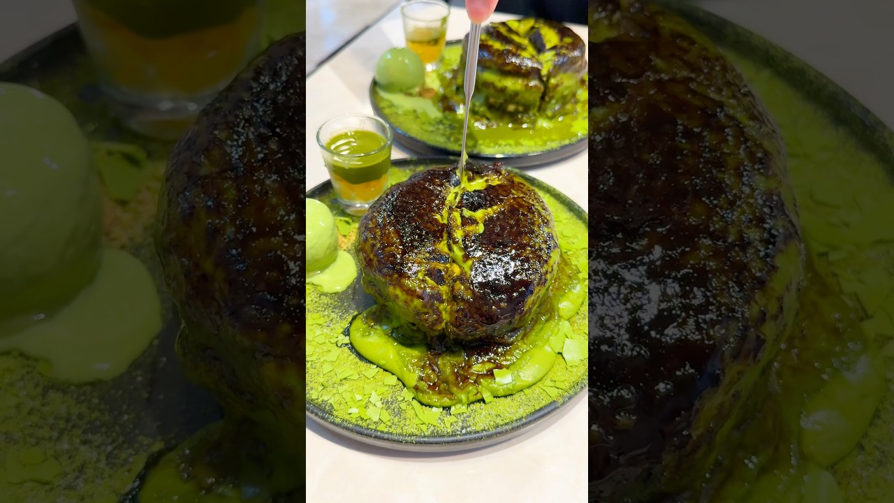 パリッと濃厚、抹茶ブリュレパンケーキ🍵🥞#福岡グルメ #japanesefood #shorts