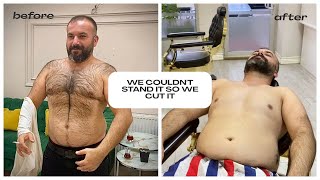 Shaving a Hairy Bear-Like Man! 🪒 ASMR Beard & Razor Shave | Relaxing Sounds 💈
