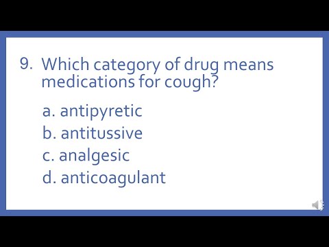 PTCB PTCE Practice Test Question 9 - Medication Categories (Pharmacy Technician CPhT Test Prep)