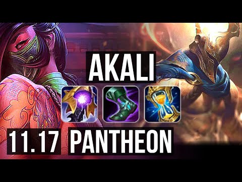 AKALI vs PANTHEON (MID) | 8/1/2, Legendary, 300+ games | KR Diamond | v11.17
