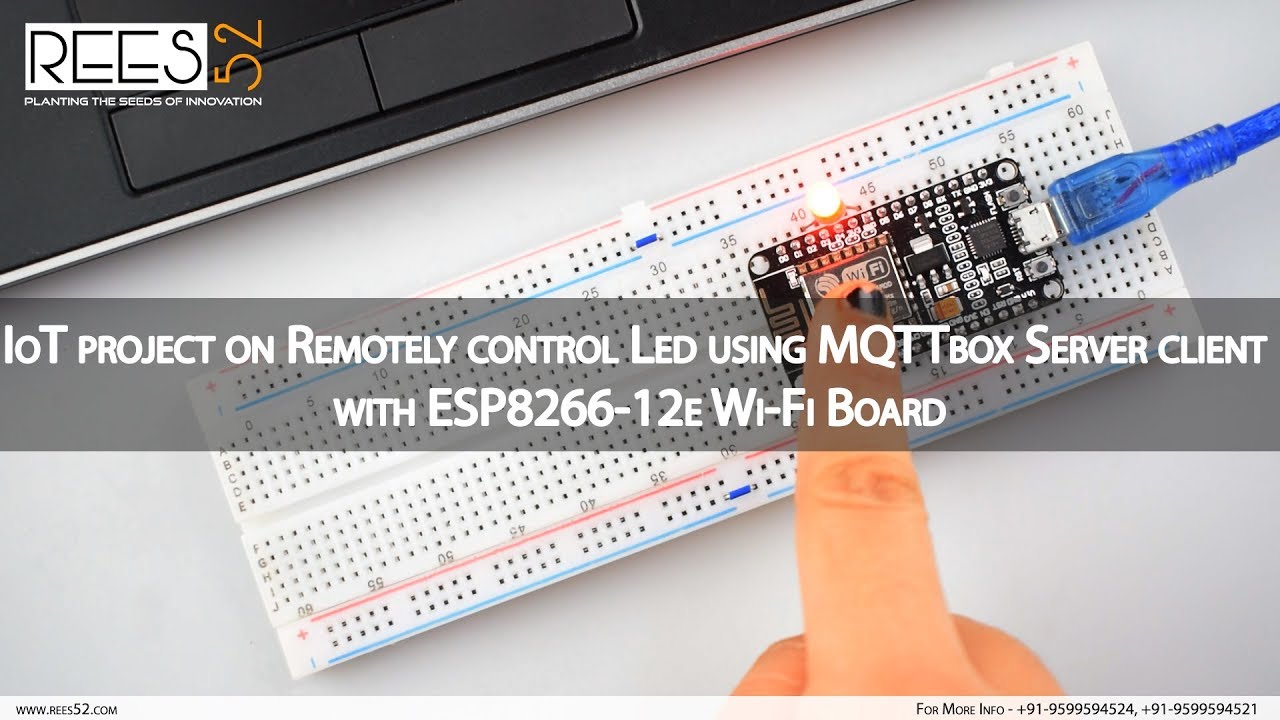 IoT project on Remotely control Led using MQTTbox Server client with ESP8266-12e Wi-Fi Board