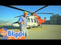 Blippi Explores A Firefighting Helicopter Blippi Learn For Kids