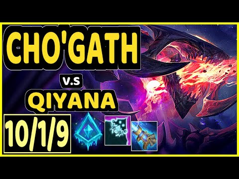 KAMI (CHO'GATH) vs QIYANA - 10/1/9 KDA MID CHALLENGER GAMEPLAY - BR
