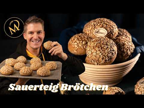 Dinkel Sauerteig Brötchen mit Übernachtgare - UrDinkelbrötchen mit Flocken