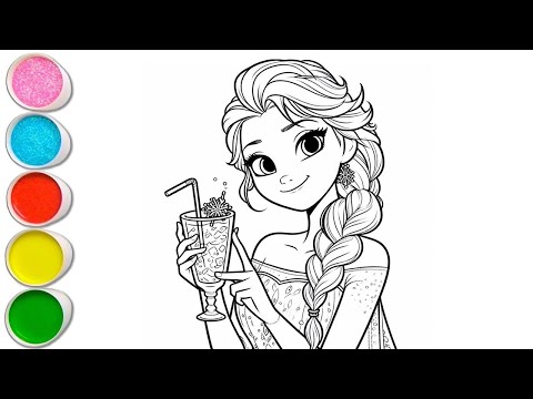 Beautiful Elsa Frozen Drawing, Painting and Coloring for Toddlers -Child Art
