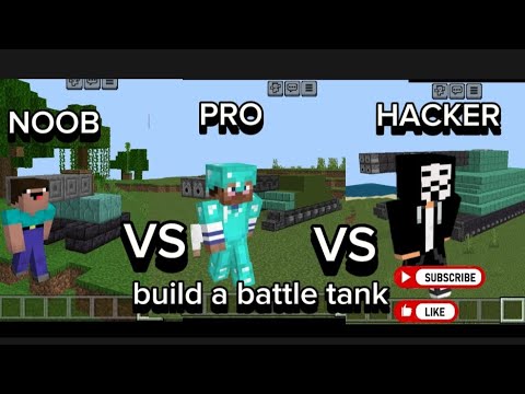 "EPIC BATTLE TANK BUILD - NOOB VS PRO VS HACKER!!" #minecraft