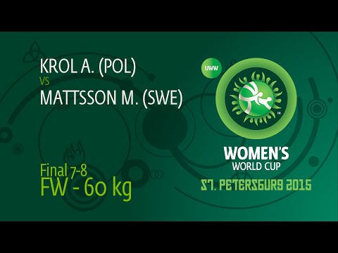 60 kg - Malin Johanna MATTSSON (SWE) df. Agnieszka Sylwia KROL (POL), 6-0