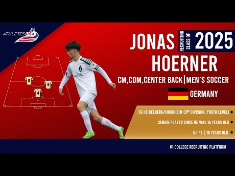 Men's Soccer | CM, CDM, Center Back | Jonas Hörner, Germany | Highlights | Recruit 2025