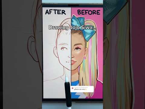 Drawing Jojo Siwa Before Vs AFTER…😳🌈🎨(Crazy Results) #shorts #jojosiwa #drawing #artchallenge