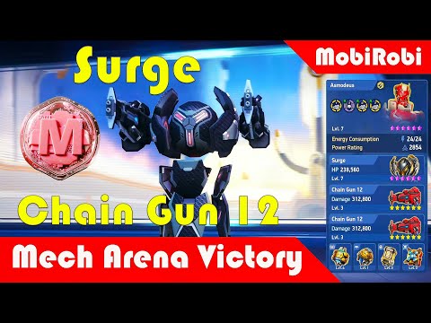 Surge and Chain Gun 12 on Champions' Forge | Mech Arena #mecharena