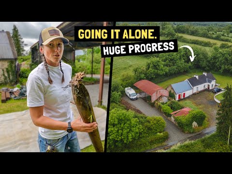 It's harder by myself - Restoring 200 year old stone cottage ALONE. (Renovation project in Ireland)