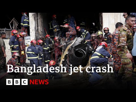 空軍噴氣式飛機墜毀孟加拉國學校，造成至少 19 人死亡 | 英國廣播公司新聞 (At least 19 dead after air force jet crashes into Bangladesh school | BBC News)